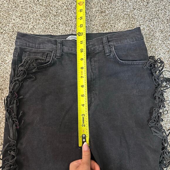 ZARA BASIC Z1975 DENIM Women's Fringe Denim Pants Size 6 - Picture 7 of 11